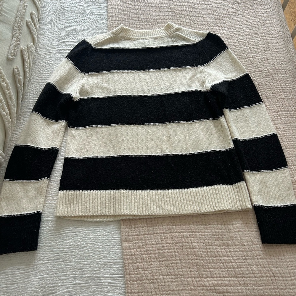 Banana Republic Bold Black and Cream Striped Sweater